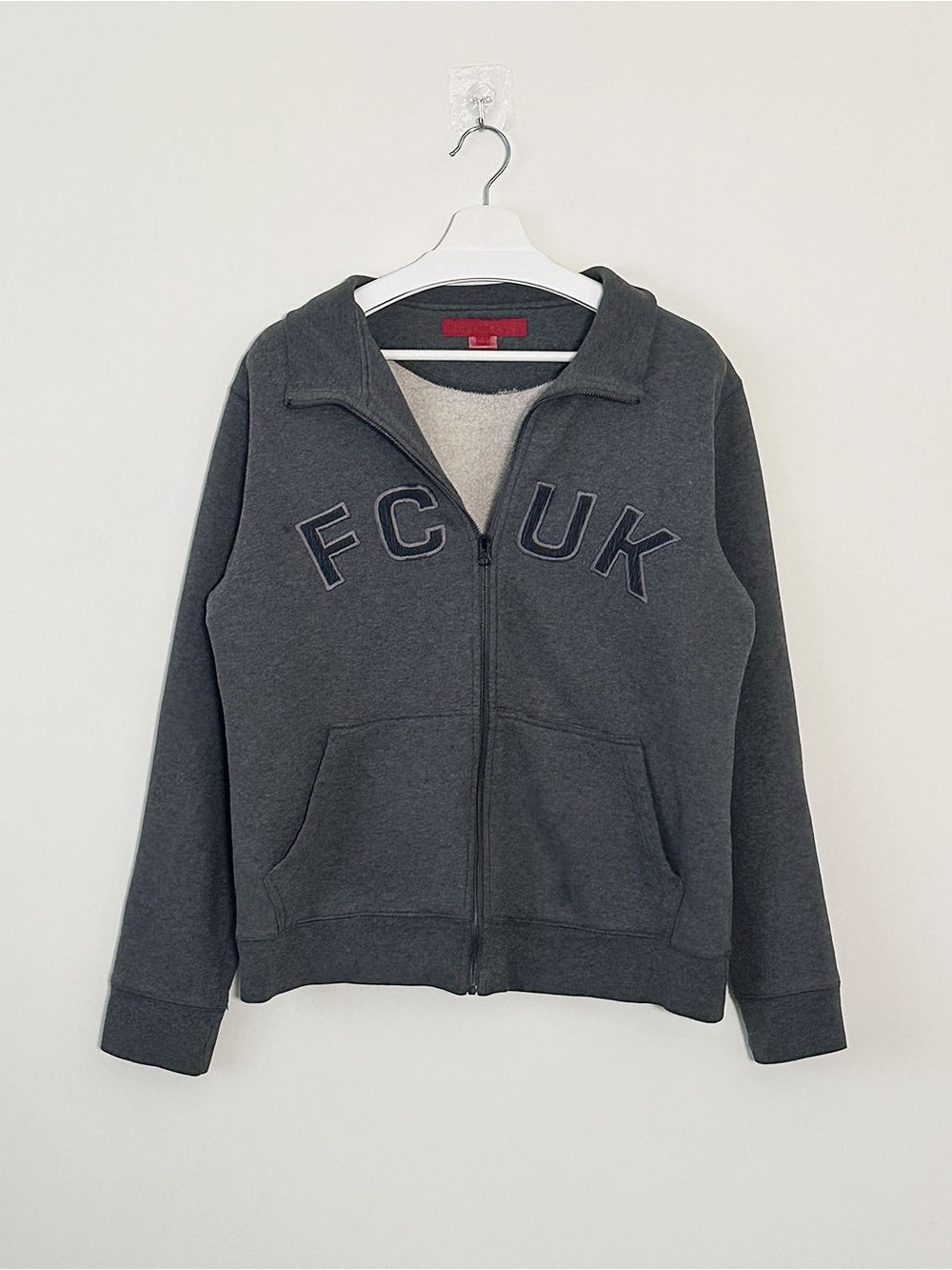 Y2K FCUK French Connection UK Gray Zip Up L